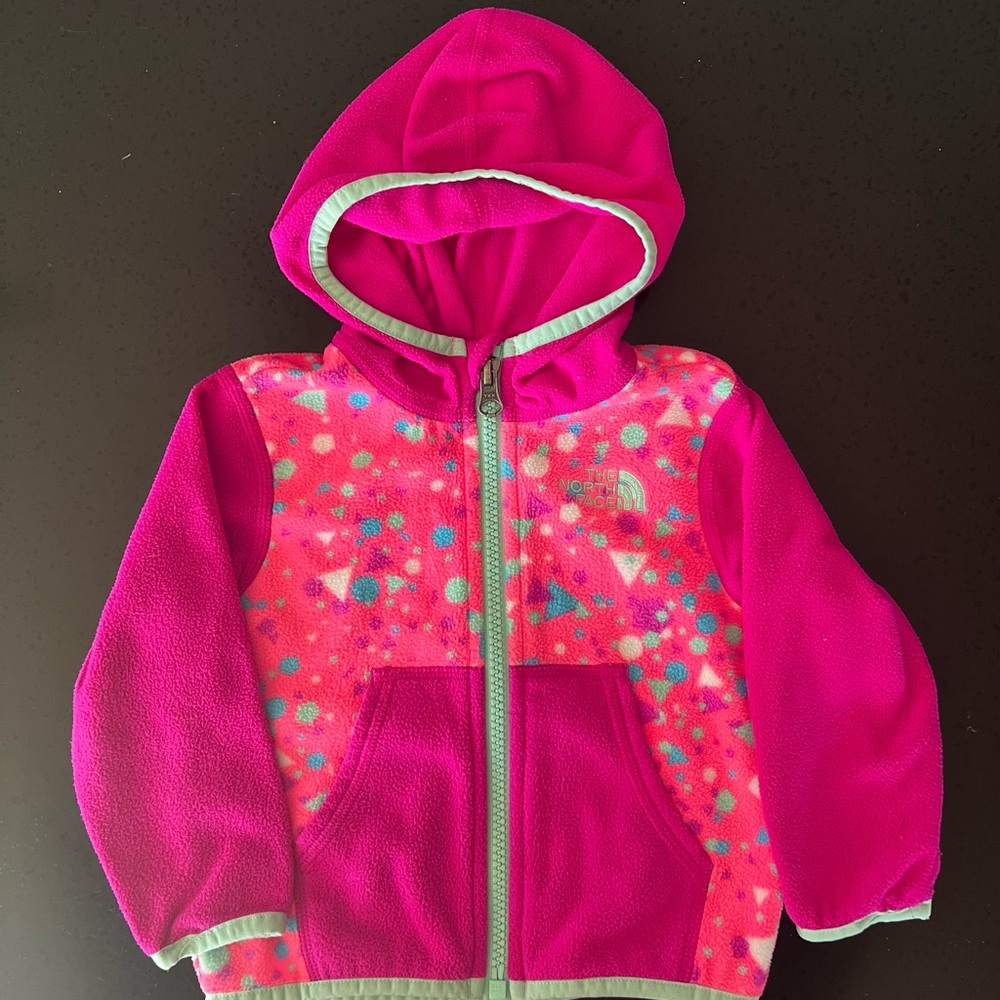 Girls 6-12 Month North Face Pink Fleece Hooded Jacket